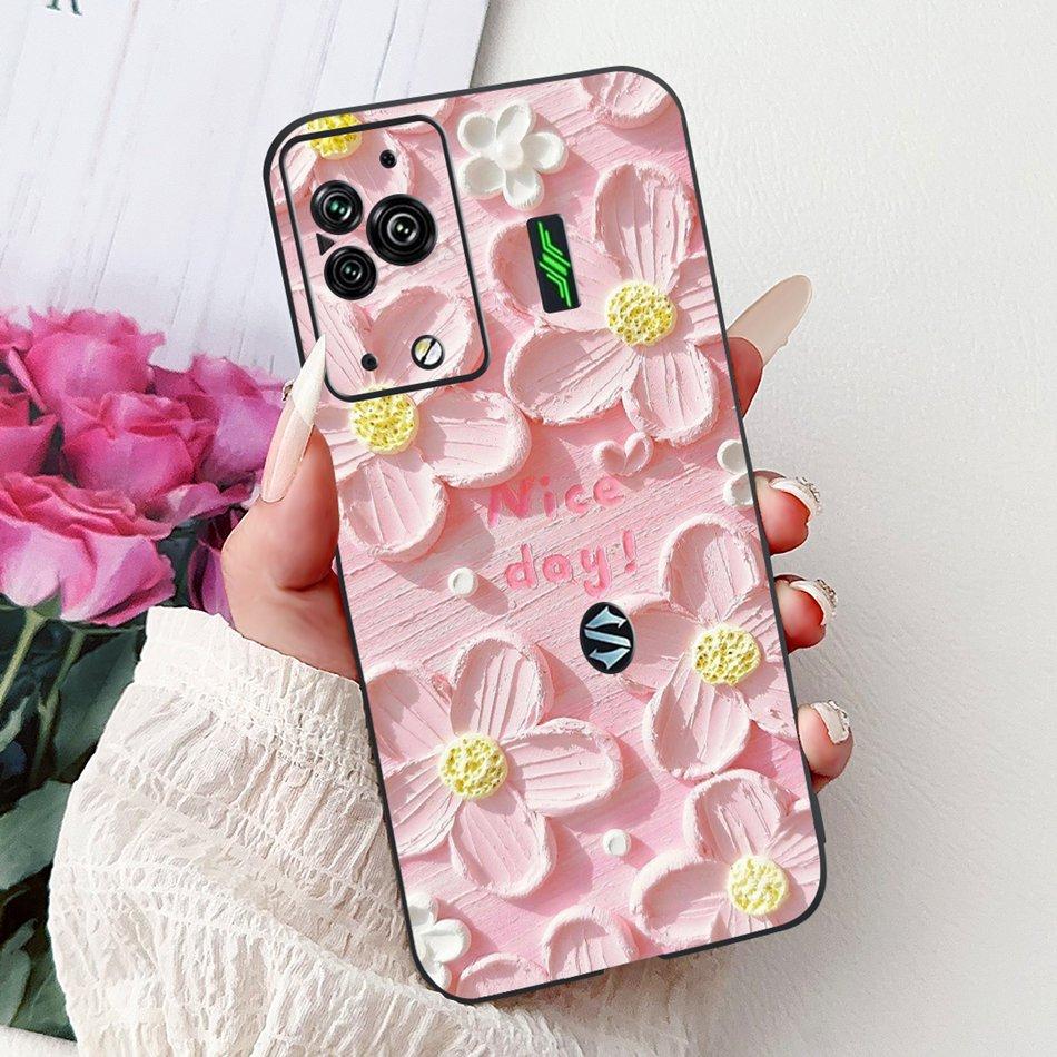 Per Xiaomi Black Shark 5 Pro Shark5 Custodia per Telefono Black Shark 5 5Pro Elegante Floreale Gatto Dipinto Morbido Silicone TPU Custodie