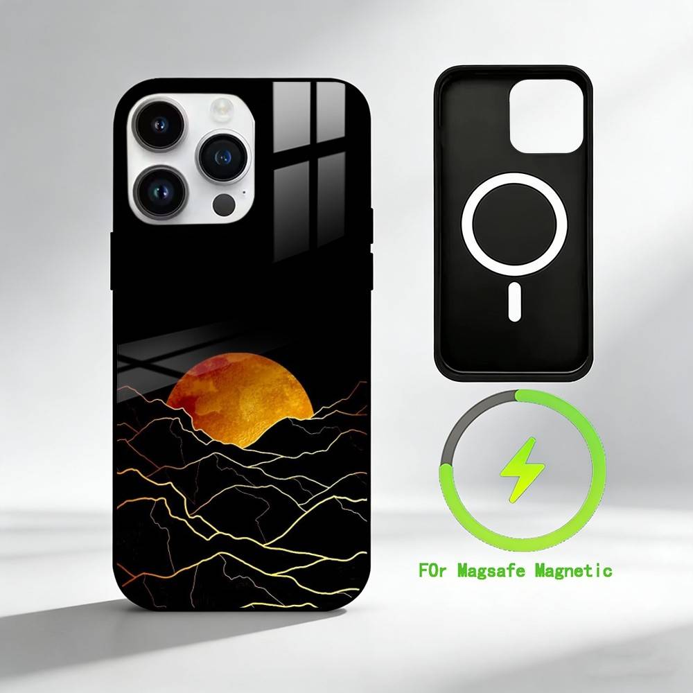 A-Ästhetisches Liniengefühl Handyhülle Für iPhone 17 16 15 14 13 12 Pro Max Plus für Spiegel Drahtlose Magnetische Abdeckung
