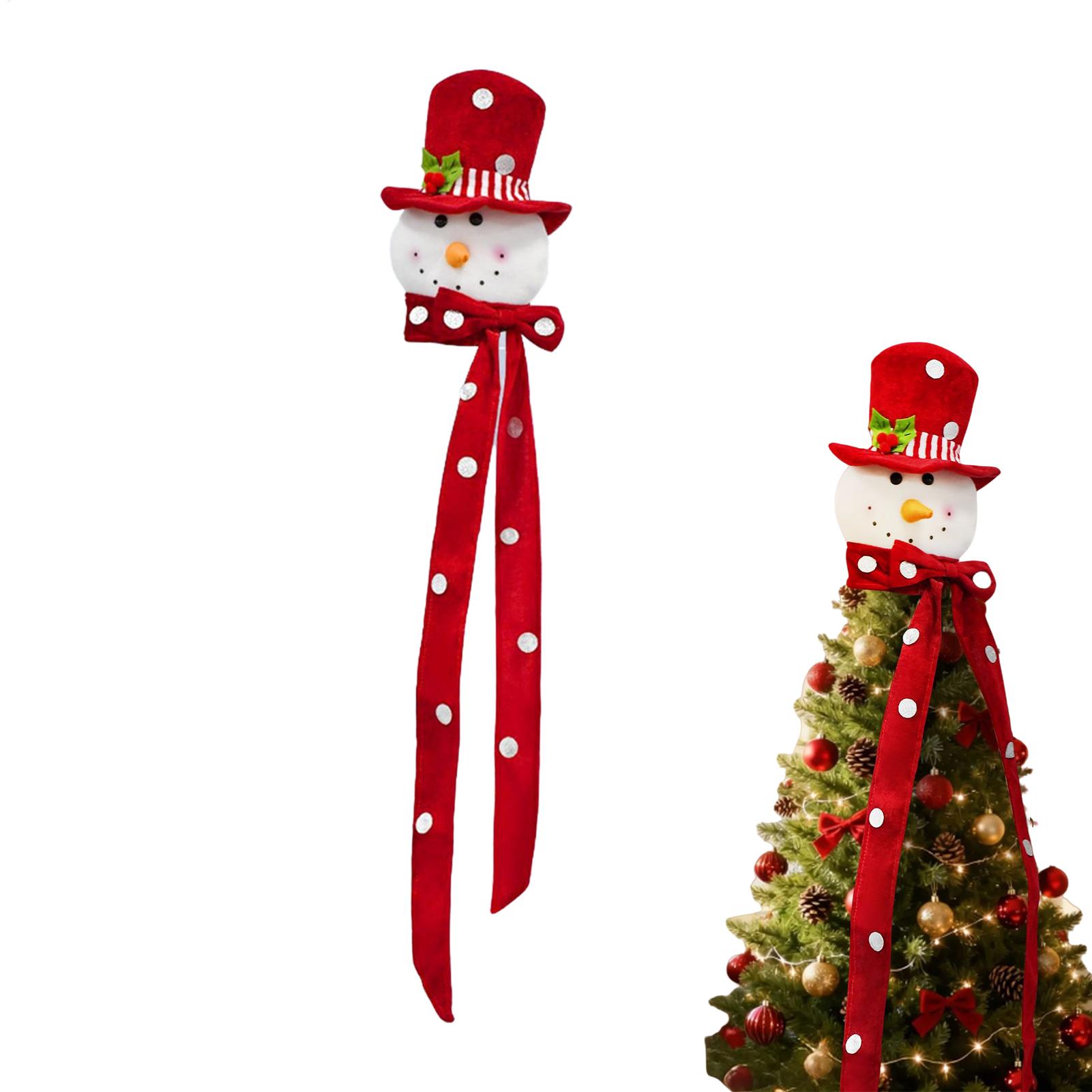 

Snowman Head Christmas Tree Topper with Hat Scarf Holiday Decor for Nursery Door Indoor Winter Party Home Christmas Decoration China Mainland