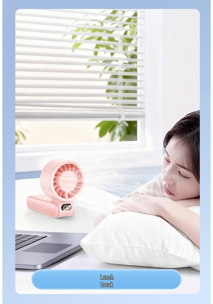 2026 High-Speed Portable Neck Fan: 100 Speeds, USB Rechargeable, Foldable, Strong Wind