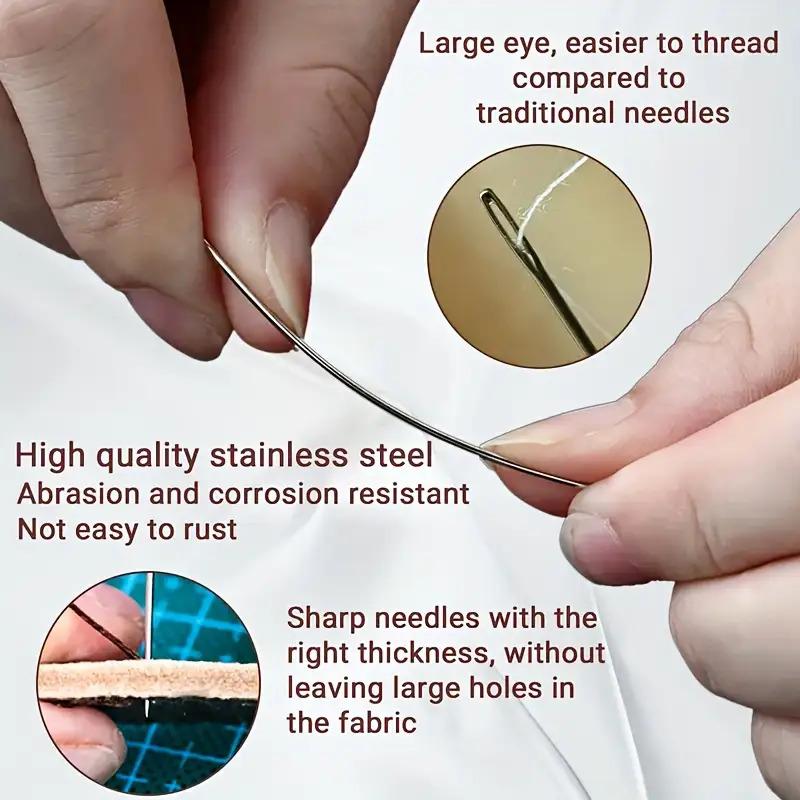 34Pcs Hand Sewing Tool Set, Large-Eye Steel Needles with Threaders, Complete Home DIY Clothes Craft Repair Kit
