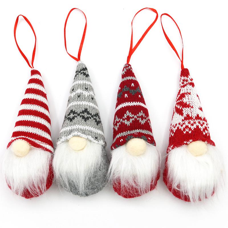 (4 Pieces/bag) 15.5cm Christmas Faceless Person Set Pendant Christmas New Year Decoration Doll Cute Creative DIY