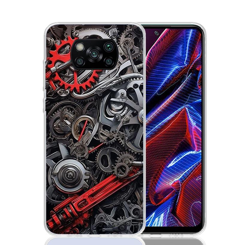 Steampunk Gear Mechanical Case Phone Cover for Xiaomi Redmi Note 10 9 9S 8 8T 7 5 Pro Mi 12T 11T 10T 9T 12 11 Lite A3 A2 Trend F