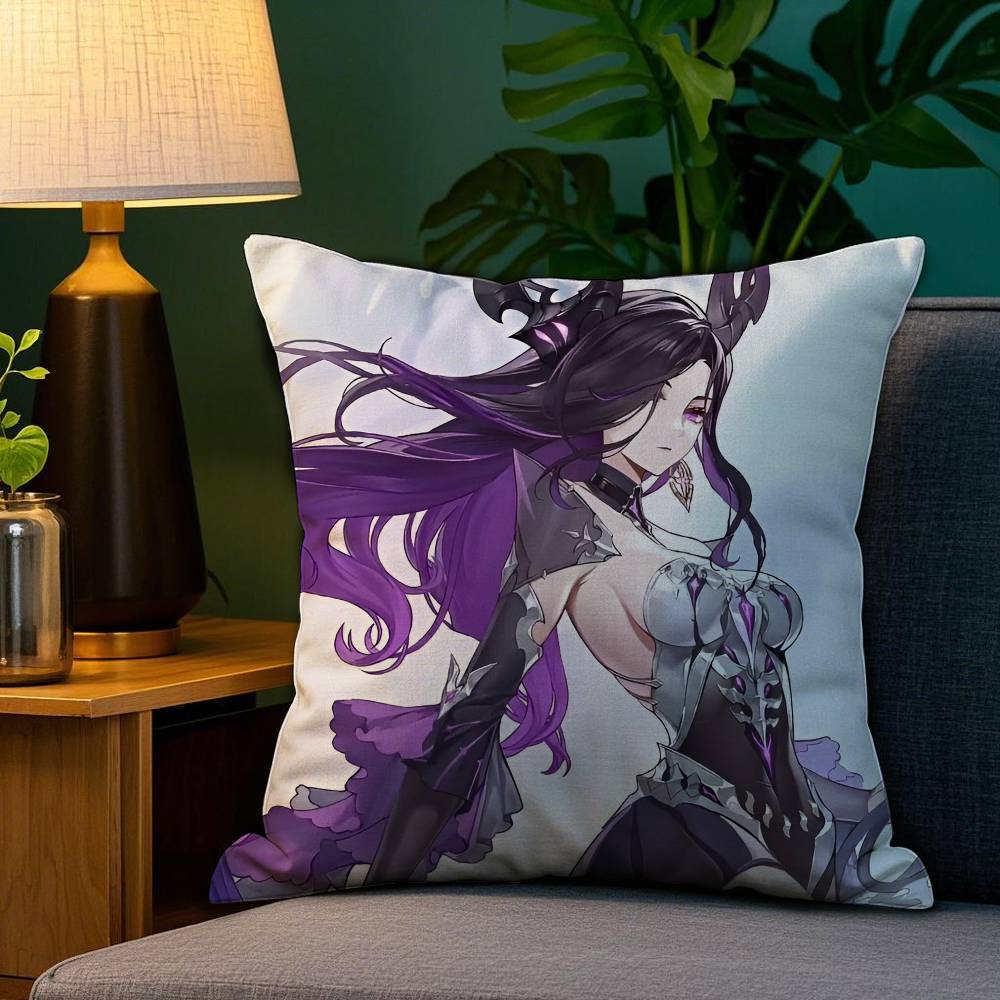 Anime Spiel D-Duett N-Nacht A-Abgrund Kissenbezug Anti-Hausstaubmilben Kissenbezug Unsichtbarer Reißverschluss seidig kurzer Plüsch Sofakissenbezug