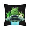 Green Alien Cat Meme Pillow Cover  Retro Trendy Pillow Case For Sofa Car Home Decor Comfy Pillowcases Gift