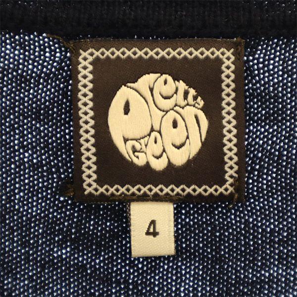 Pretty Green Wool Blend One Point Embroidery Long Sleeve V Neck Sweater Men's Used