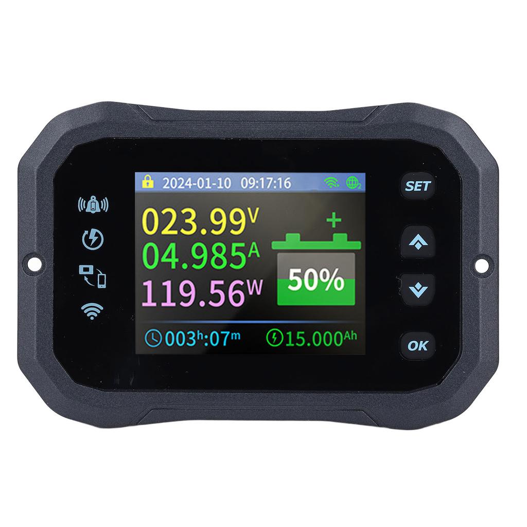 RV Coulomb Meter Wifi Remote Control Battery Capacity Power Voltmeter 10-100V 100A