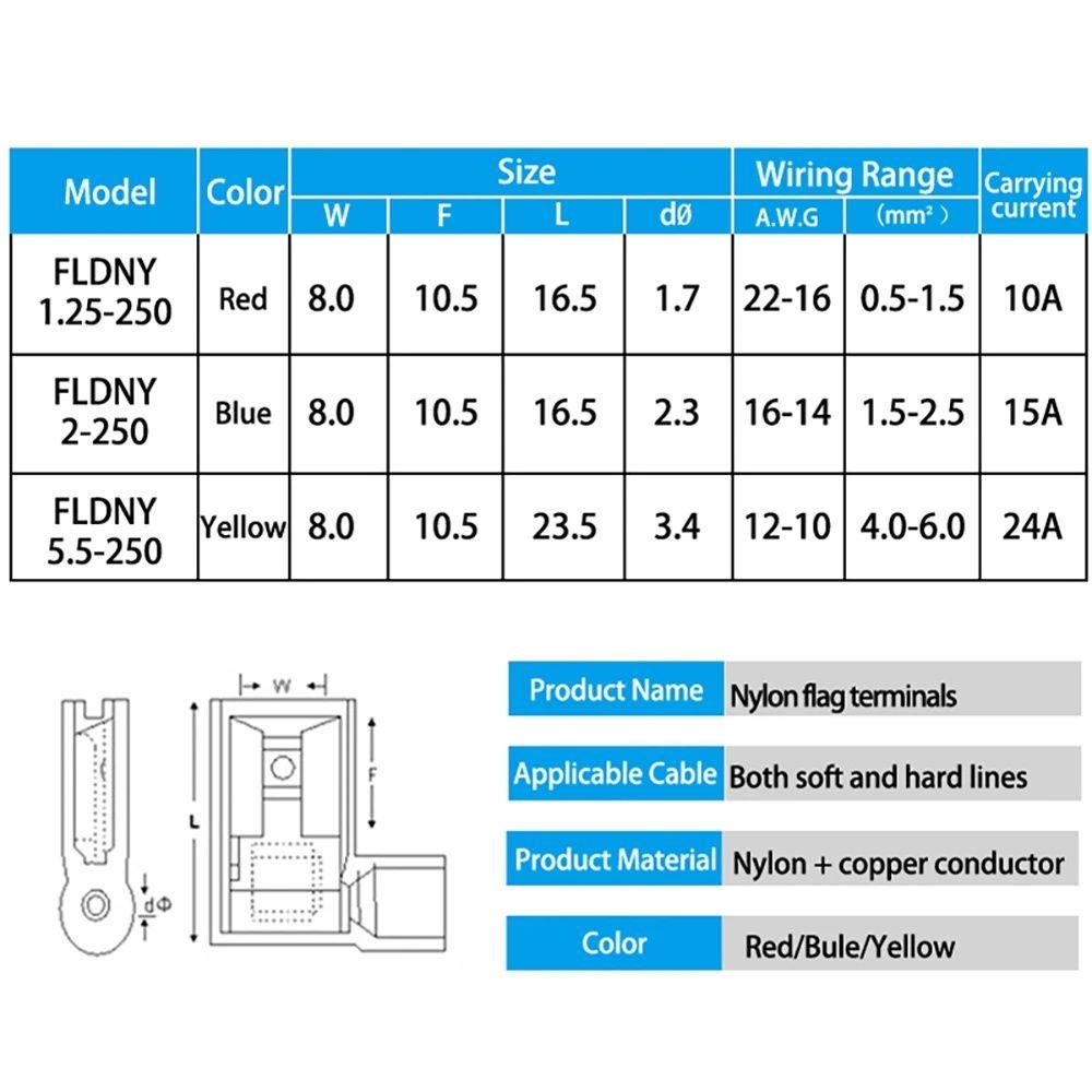Female Insulated 6.3mm Wire Connector Nylon Crimp Quick Wire Connector Terminator Crimp Terminal
