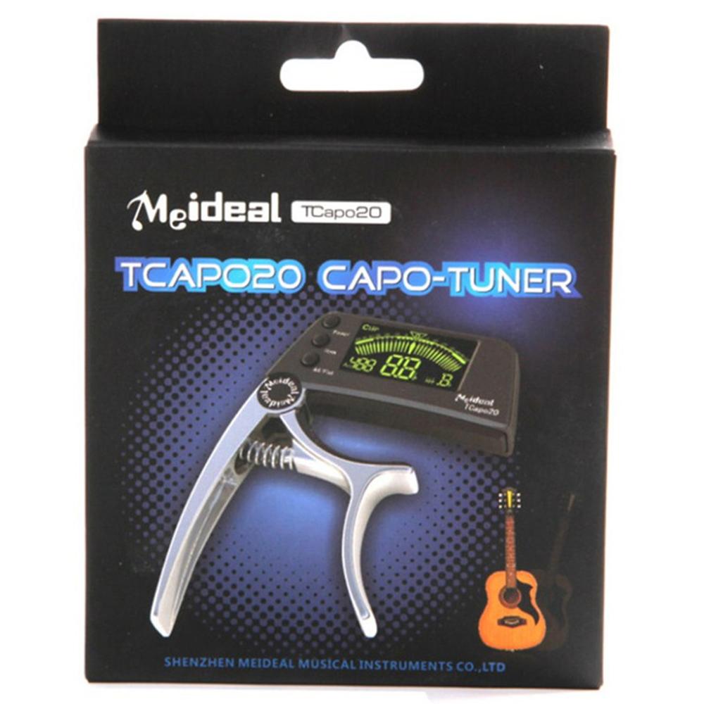 2-IN-1 Capo for Acoustic Guitar with Auto Tuner Instrument Quick Change Clip Lock On Folk Electric Guitar Bass Ukulele Chromatic