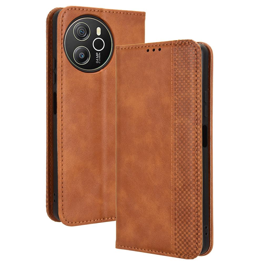 

Для Blackview Shark 8/Oscal Tiger 12 Чохол Шкіряний Ретро Чохол для телефону Магнітна застібка Brown