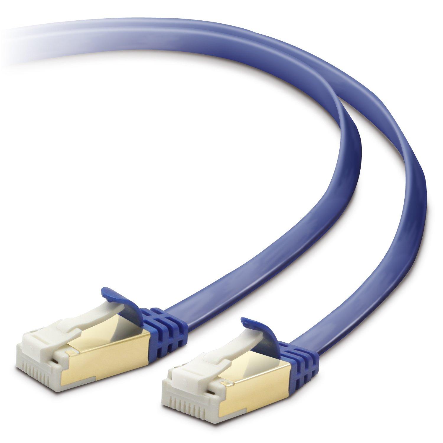 

ELECOM LAN Cable CAT7 10m Unbreakable Nail Break Prevention Connector Super Flat Blue Metallic LD-TWSFT/BM100