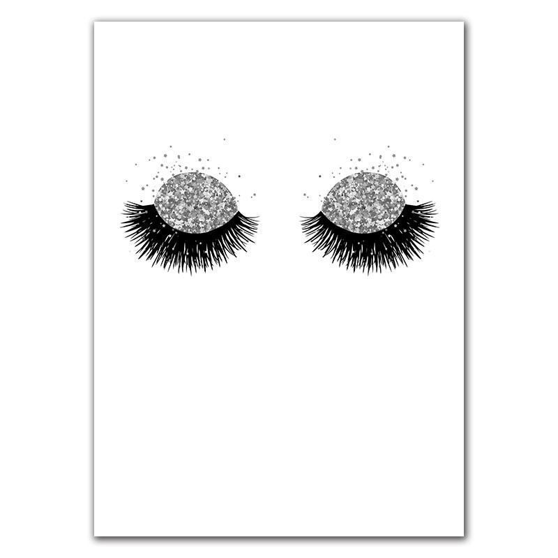 Güzel Kirpik Baskıları Makyaj İllüstrasyonu Güzellik Posteri Dekor Sanat Tuval Boyama SPA Salonu Stüdyo Duvar Dekoru HD3118