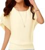 Blouse for Short Cut and Large Summer Cool To the Crew 2XL [QUEZHU] Women, Shirt, Sleeve, Summer, Chiffon, Top, T-Shirt, 5/8 Sleeve, Sewn, Pearl,
