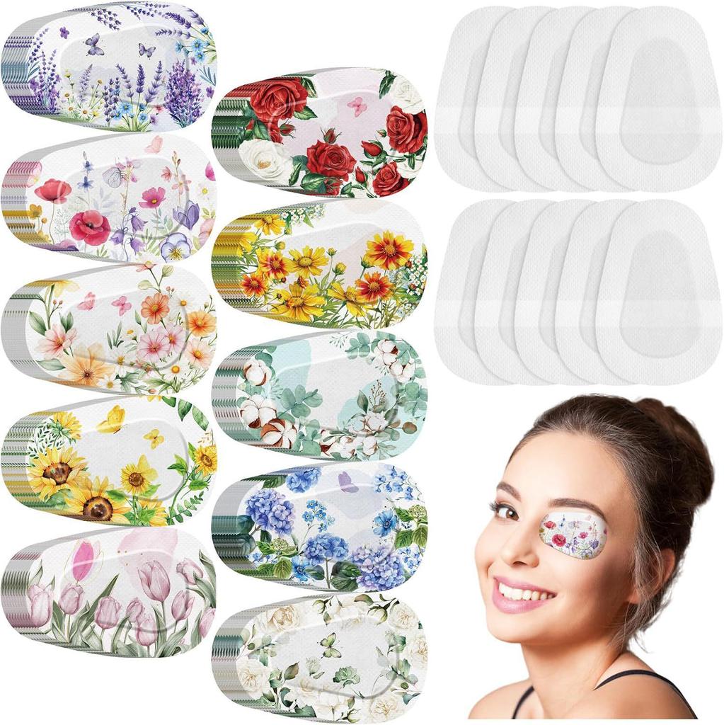 Dětská oční náplast na tupozrakost - Prodyšná, s plným krytím, kreslený design, korekce jednoho oka pro strabismus