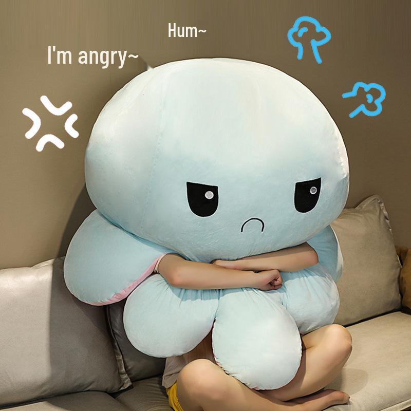 Reversible Octopus Plush Toy - Double-Sided Face-Changing Dancing Doll