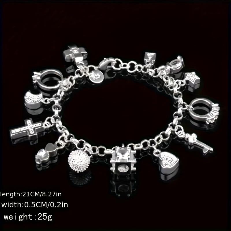 Le bracelet comporte 13 breloques, ce qui en fait un bijou élégant parfait pour la Saint-Valentin et les cadeaux pour femmes lors de fêtes.