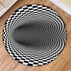 Round Carpet Mat New 3D Visual Illusion Spiral Rug Floor Mats for Bedroom Living Room Decoration Creative Rugs The Black Trap
