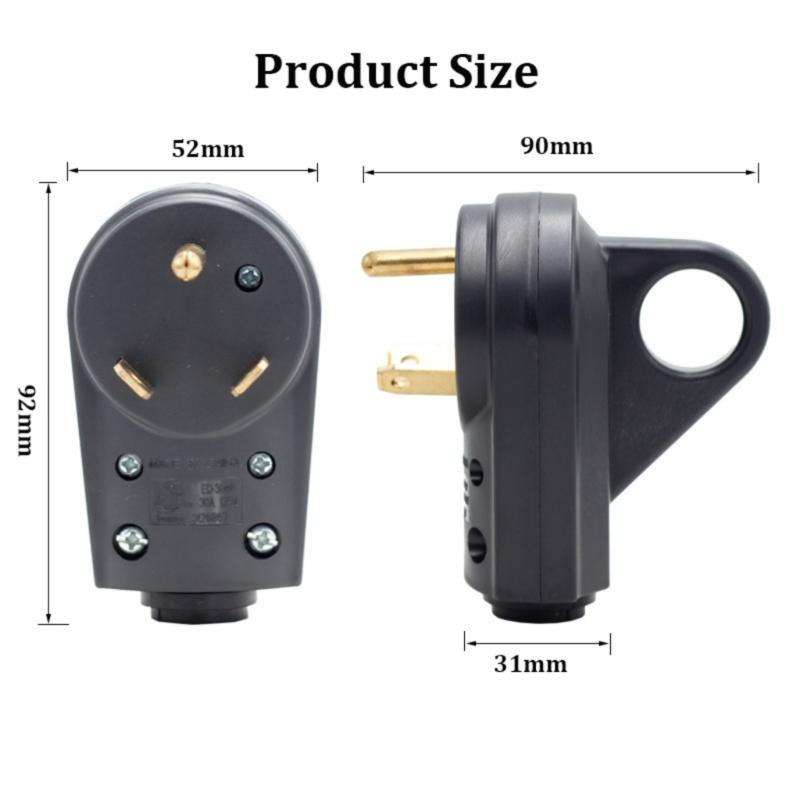 30Amp 125V Car Replacement Power Outlet Connectors With Metal Housing ABS Components For Camping Vehicles Power Supply