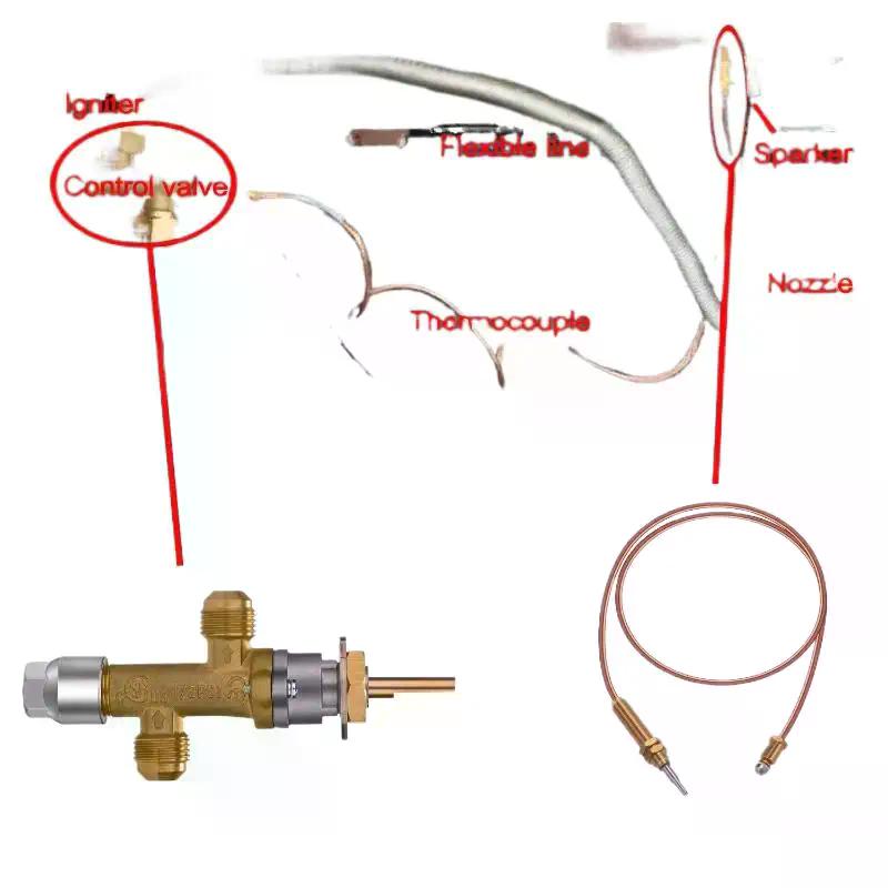 Propane Gas Patio Heater Room Space Heater & Outdoor Patio Heater Replacement Main Control Brass Safety Valve With Port