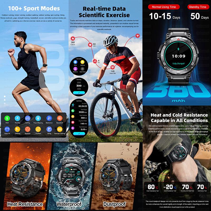New 1.46" Amoled Original Smartwatch TWS Headphones 2-in-1 Men's Outdoor Sports Watch Bluetooth Call NFC Smart Watch Local Music