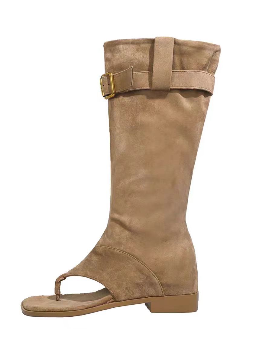 

Pinch feet cold boots slope heel heel heightened bohemian beach roman premium cool boots women s versatile 35