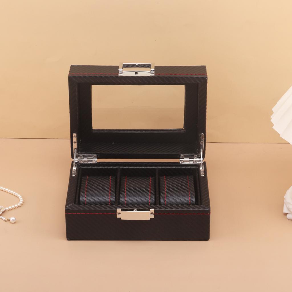 3/6/10/12 Grids Luxury Carbon Fiber Watch Boxes Watch Organizers Top Quality Boxes for Men Women Watches Jewelry Display