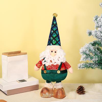 Christmas Decorations Figurine with Retractable Spring Legs Christmas Ornament Decorative Christmas Doll for Home Decorations