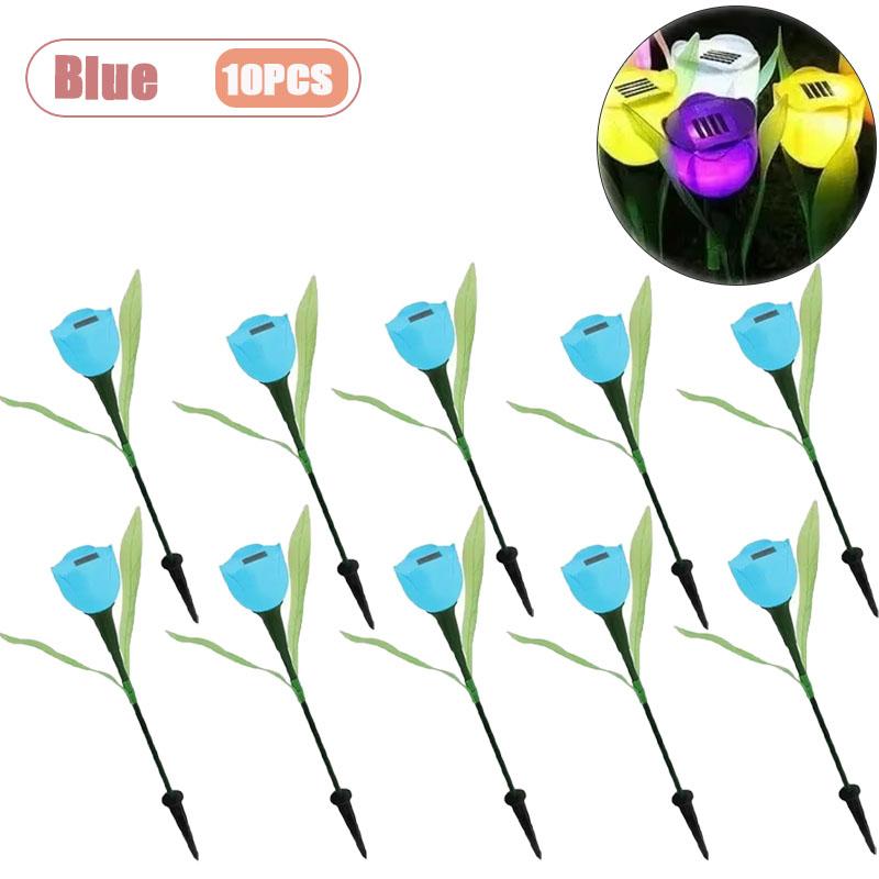 1-10PCS Solar Tulip Light Auto on At Dusk Waterproof Outdoor Garden Patio Decorative Night Lamp for Landscape Pathway Lawn