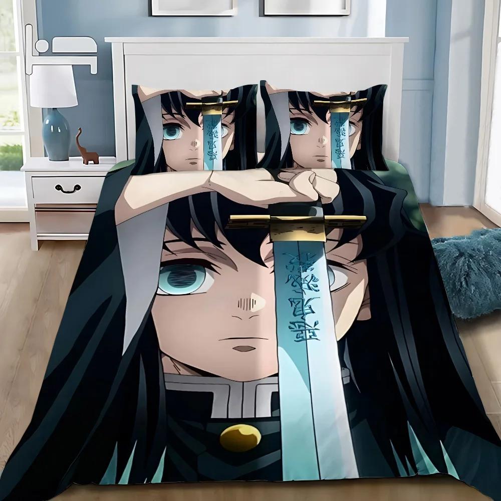 Anime Duvet Cover Pillowcase M-Muichiro tokitoS Bedding Set Adult Boy Girl Adult Bedroom Decoration Gift Single Double