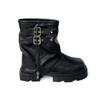 Retro Thick-soled Martin Boots for Women's 2025 Spring and Autumn New Versatile Maillard Pleated Trouser Boots Outdoor Heightening Short Boots