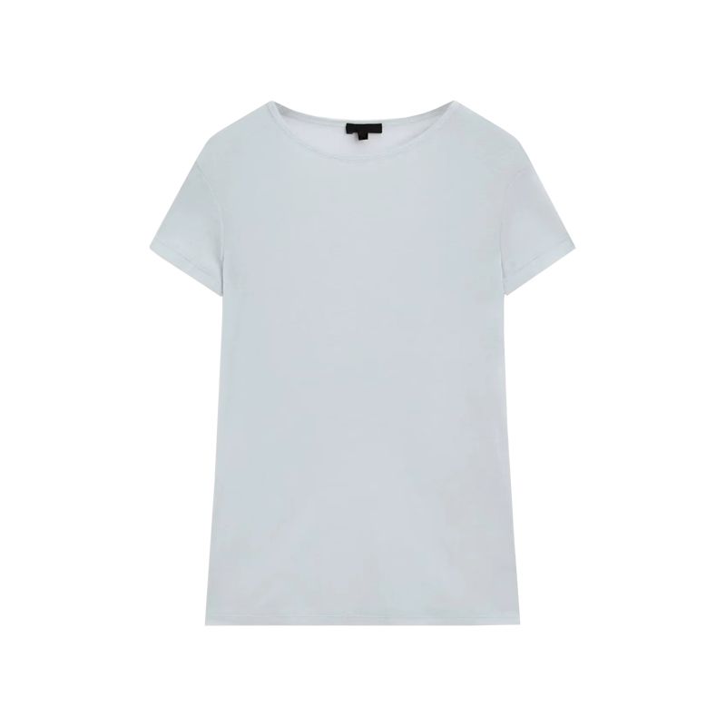 MD Spring New Temperament Wild Slim Fit Comfortable Plaid Cotton Rib round-Neck Short Sleeve T-shirt 6204511