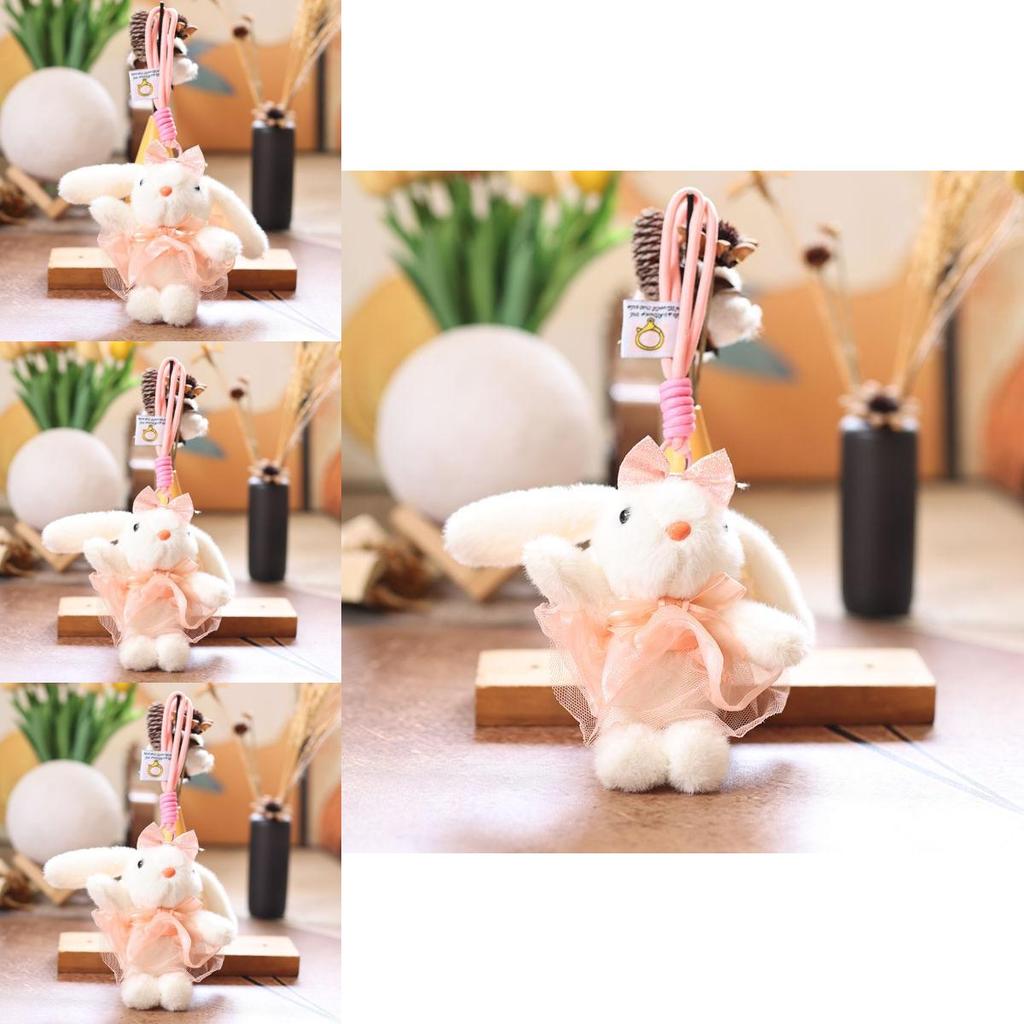 Plush Rabbit Keychain With Soft Short Pile For Kids And Bag Decor