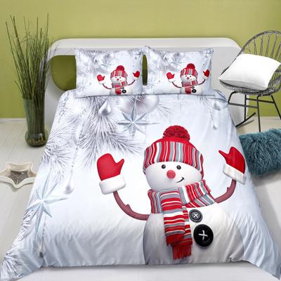 Weihnachts-Schneemann-Bettwäsche, Bettbezug und Kissenbezug, Queen-Size-Bettwäscheset, Bettset, Queen-Size-Bettwäsche, süße Bettwäsche, Juego De Cama