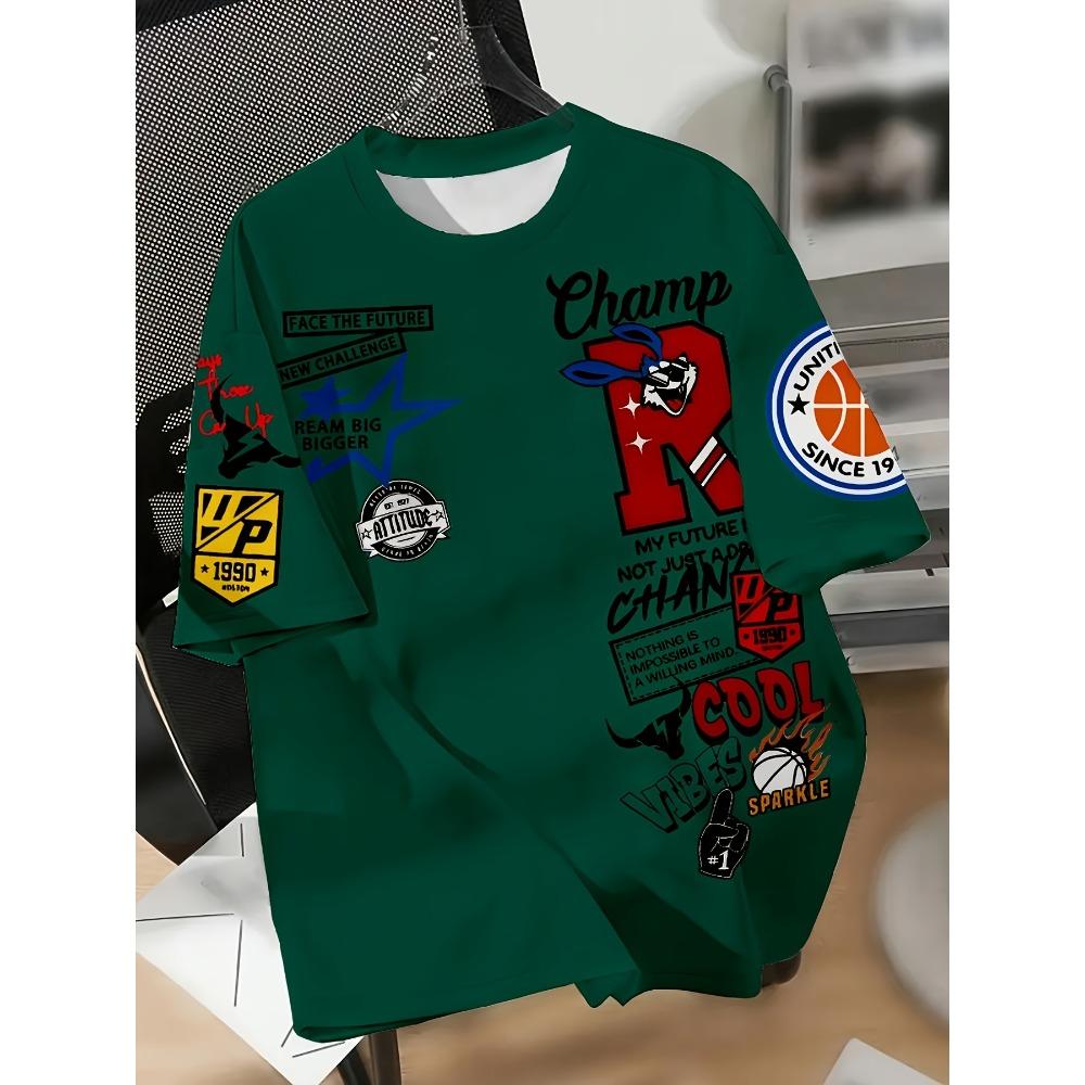 Summer New Men s T-shirt Casual and fashionable 3D printed comfortable and soft polyester men s T-shirt S