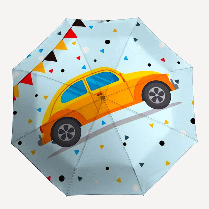 

1PC car, celebration Pattern Small Travel Compact Windproof Umbrella, Automatic Folding Umbrella, Automatic Open/Close ,Gift-75