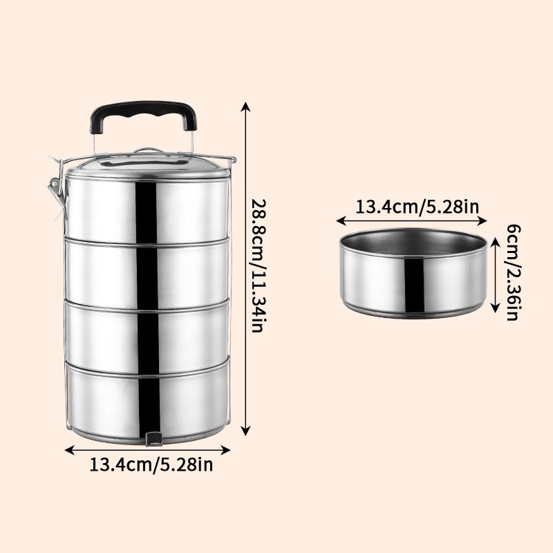 2/3/4/5 Layers Stainless Steel Lunch Box Lunch Container Heatable Portable Lunch Box Outdoor Thickened Large Capacity Pot