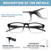 MODFANS Stylish Gradient Rectangle gentlemen's Blue Blackout Reading Glasses UV Protection Comfort Spring Hinge Glasses