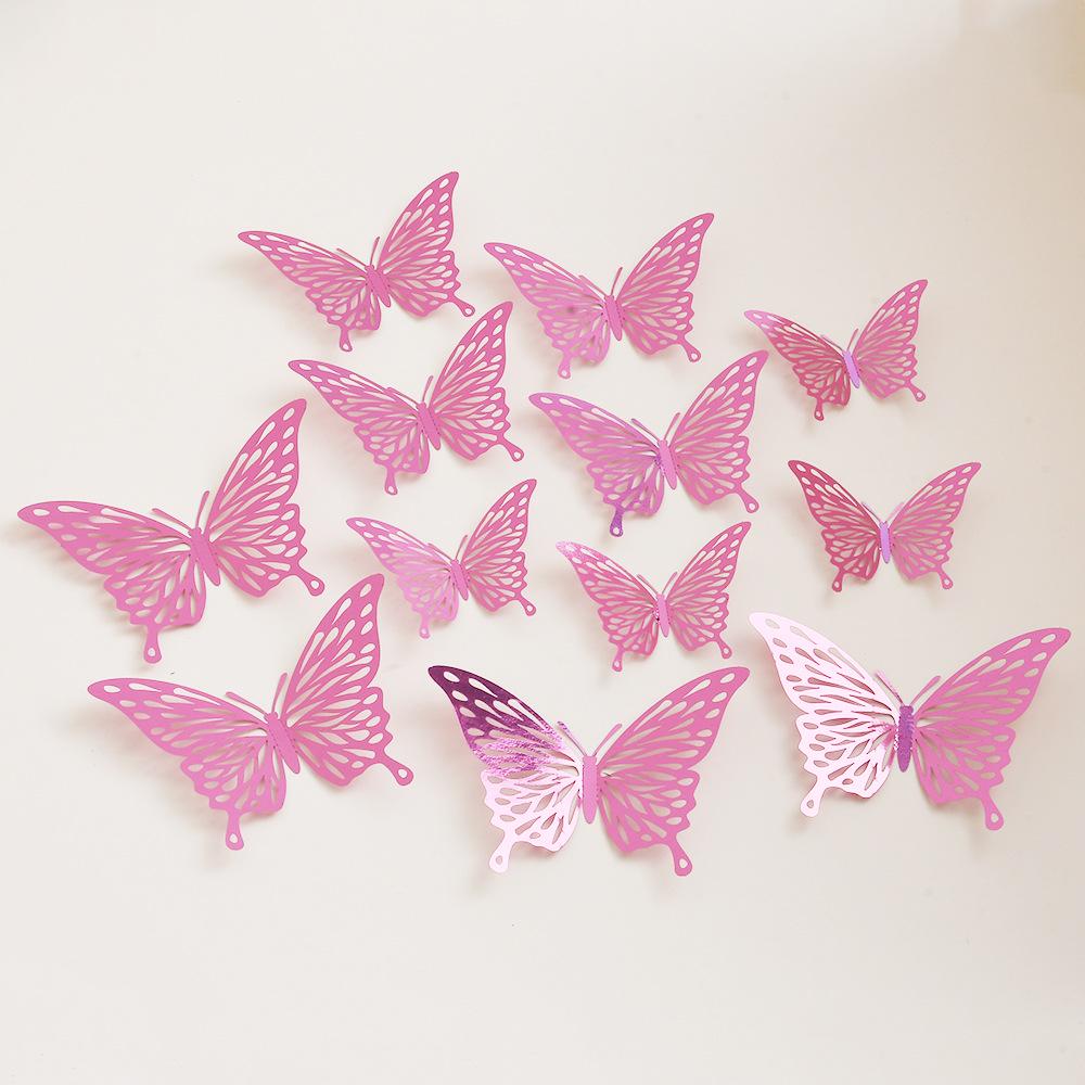 Schwarze 3D-Schmetterlings-Wandaufkleber für Wohnzimmer, Feiertags- oder Hochzeitsdekoration.