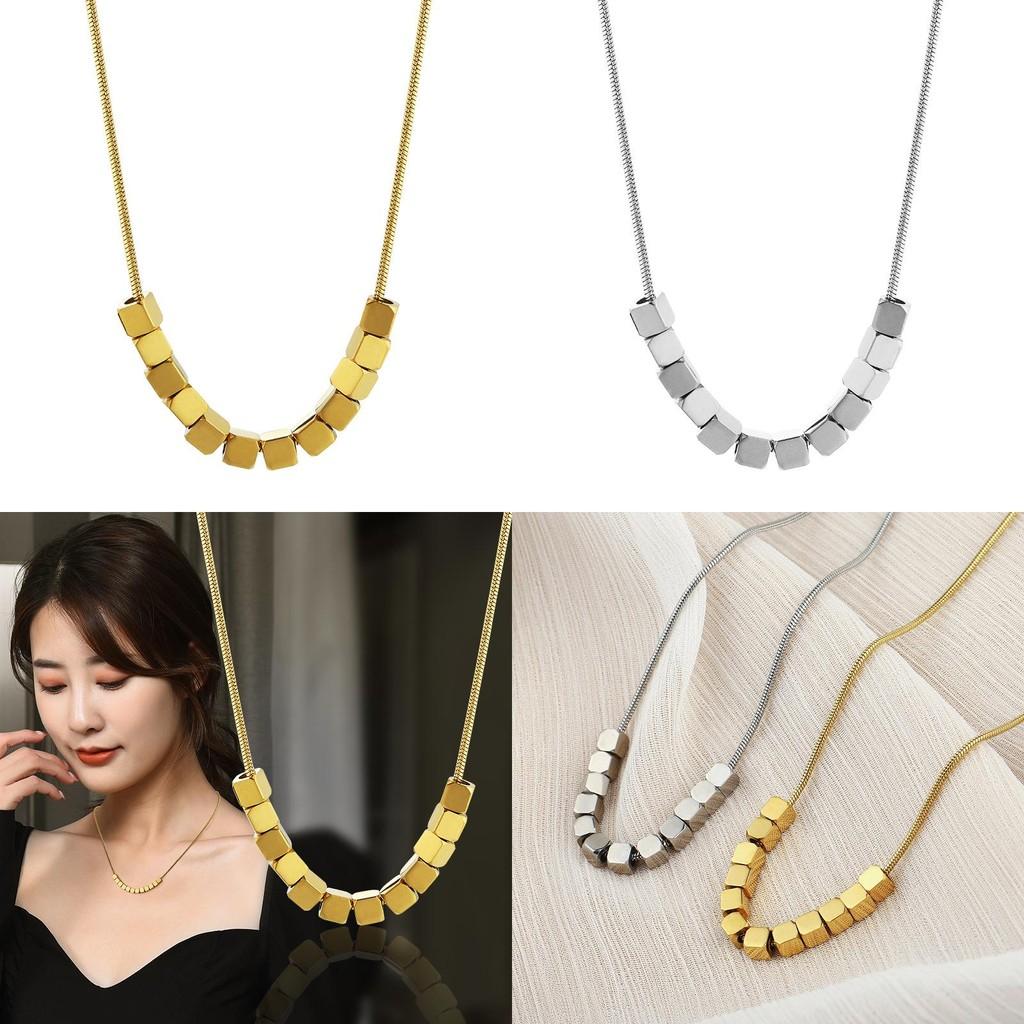 Elegant Titanium Steel Geometric Necklace Perfect For Couples And Gift Giving