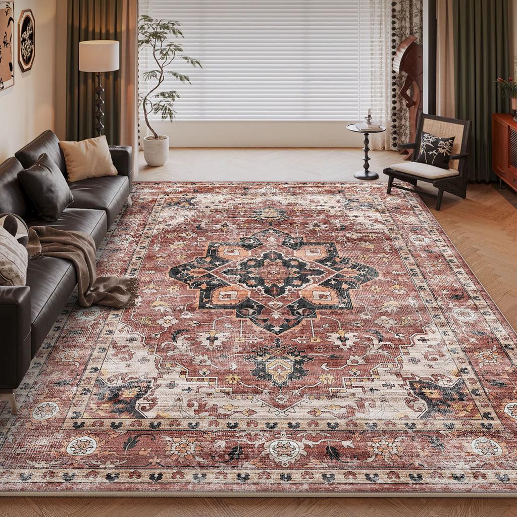 Ethnic Style Living Room Decoration Large Carpet Vintage Bohemian Style Rug Sofa Bedroom Bedside Non Slip Foot Pad
