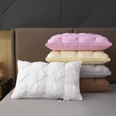 Almohada de plumón núcleo de almohada protege la columna cervical y ayuda a dormir plumón de ganso blanco algodón puro retorcido almohada de plumón de ganso