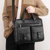 1 Piece Retro Large-capacity Business Handbag, PU Leather Briefcase