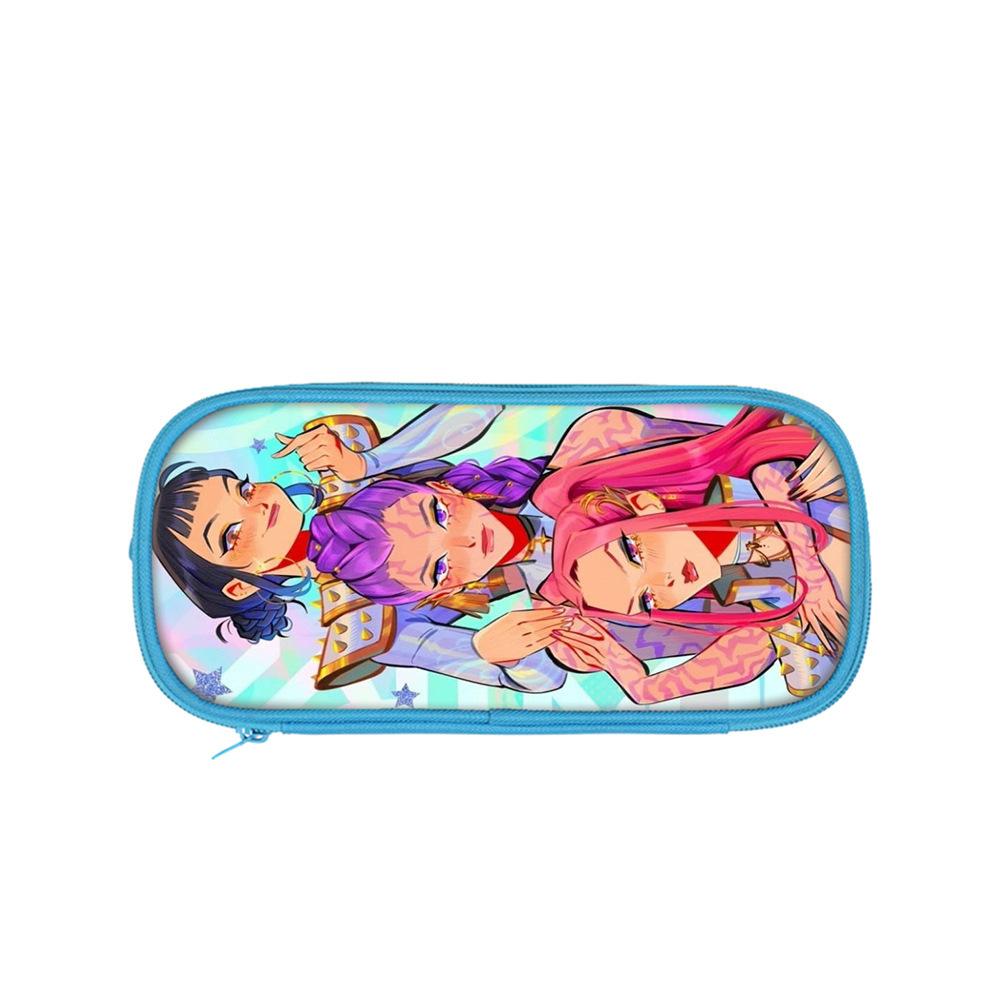 Student Blue Double-layer Pencil Case Kpop Witch Hunting Girl Group Student Storage Stationery Bag Pencil Bag