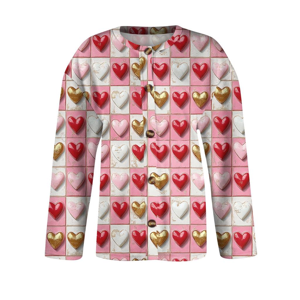 Damska modna dzianinowa kardigan z długim rękawem i guzikami