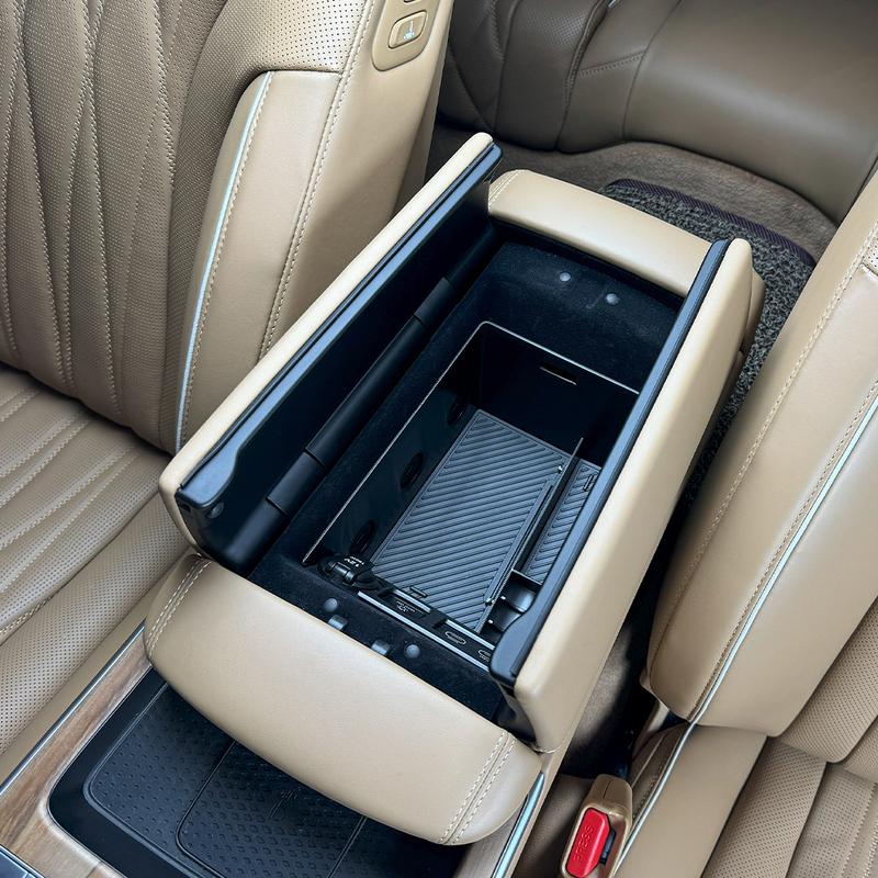 1PC Car Interior Trim Central Storage Box Console Armrest Organizer Holder black ABS For Genesis G80 RG3 PE 2025 Left-hand Drive