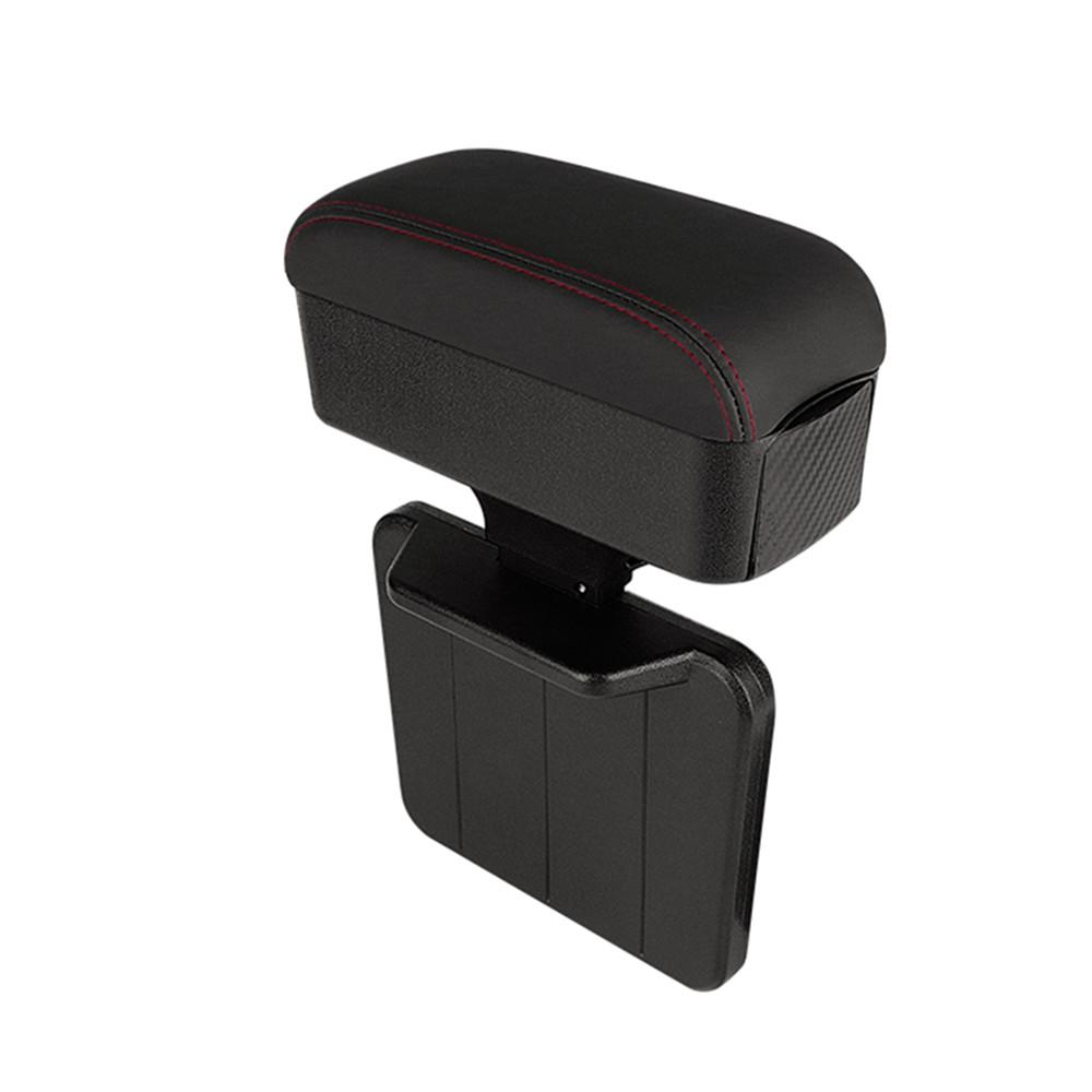 Height Adjustable Car Center Console Gap Storage Organizer with Liftable Tray Elbow Support Armrest Pad for SUV Sedan