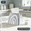 1pc Tissue Box, Minimalist Layered Arches Calm Elegance Pattern, 2D Flat Printing, Made from Tough Polyester, Strong And Firm, Napkin Dispenser, for C