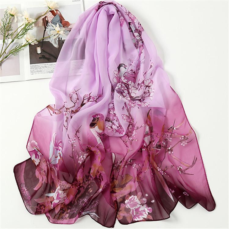 Spring/Summer New Women'S Silk Scarf 50 * 160cm Simulated Silk Twill Square Scarf Fashion Printed Large Square Scarf Professional Scarf