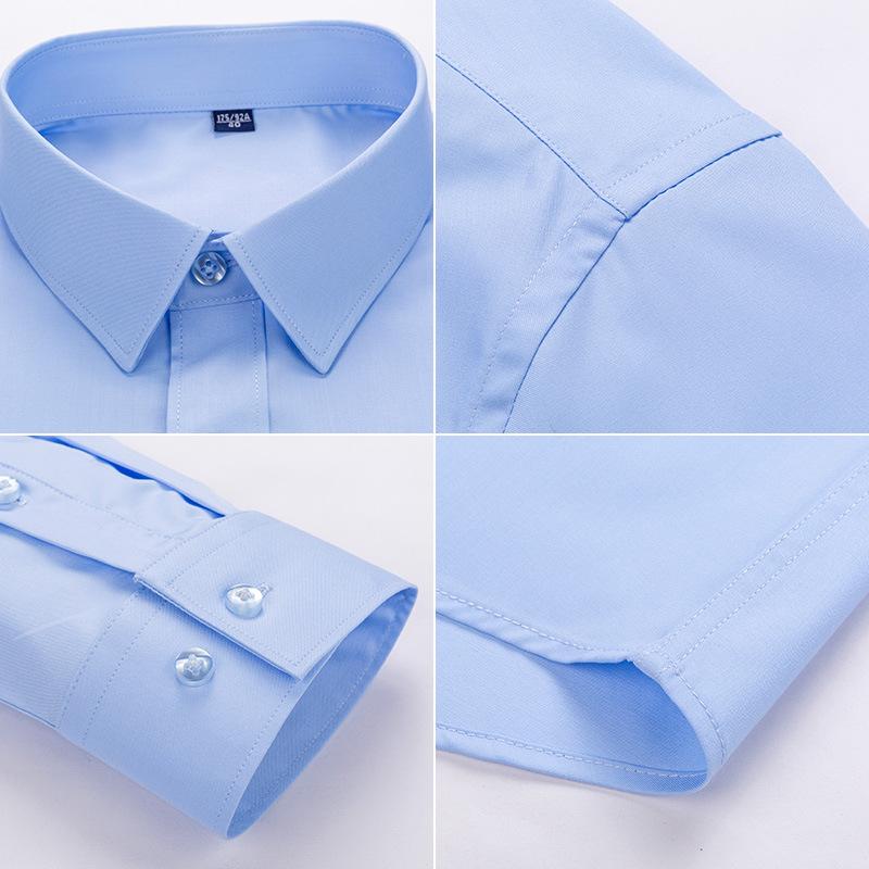 4XL 5XL 6XL 7XL 8XL Bamboo Fiber Plaid Shirt Striped Blue Casual Business Longsleeve Shirt for Men Streetwear Slim Fit Shirt Men