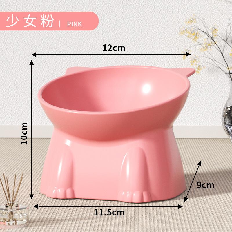 Multi-color Cat Bowls Plastic Cat Food Basin High Foot Basin Oblique Mouth Pet Rice Bowl Anti-overturning Pet Drinking Bowl